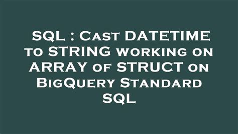 But it does not raise error. . Cast as string bigquery